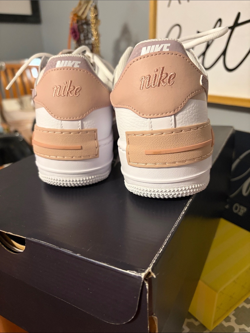 Nike Air Force 1 Sneakers with Pink and Peach Accents - Picture 3 of 5